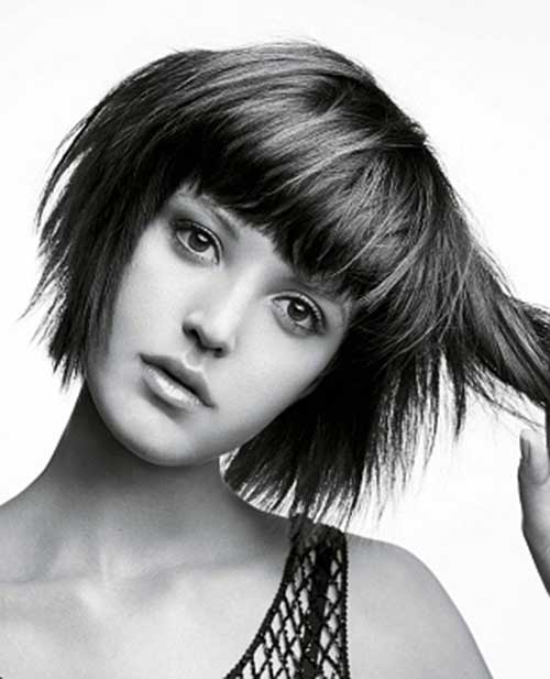 Short Hair with Straight Bangs-11