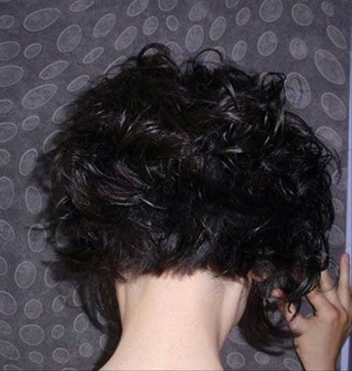Curly Short Hair Back View