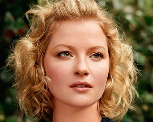Short Curly Blonde Hair Round Face