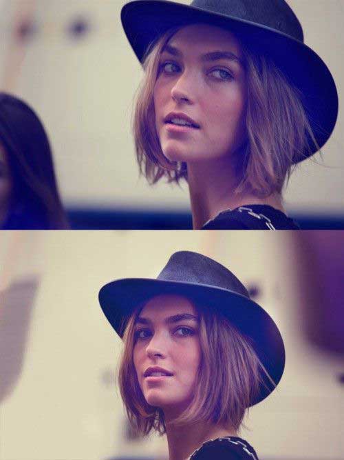 Cute Short Haircuts with Hat