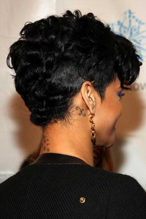 Rihanna Curly Pixie Back View