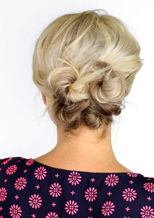 Simple Twisted Bun Short Hairstyles