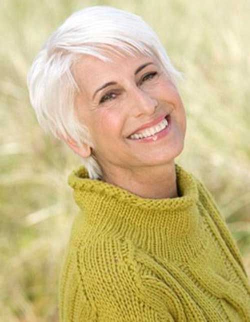 Straight Hair Pixie Cuts for Mature Ladies
