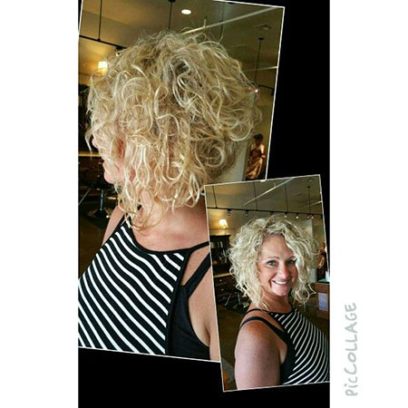 Curly Blonde Short Bobs