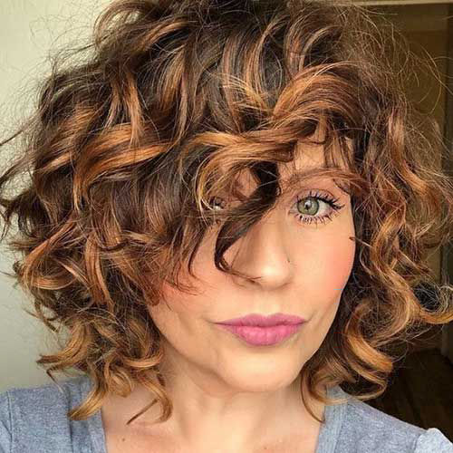 Short Layered Curly Hair With Bangs