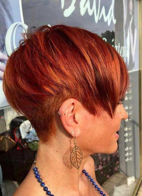 Cute Red Long Layered Pixie Haircut-9