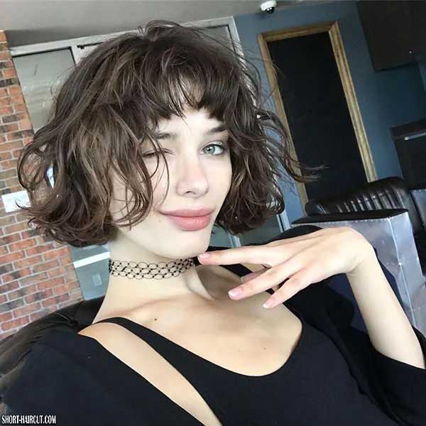 Cute Hairstyles For Short Curly Hair With Bangs